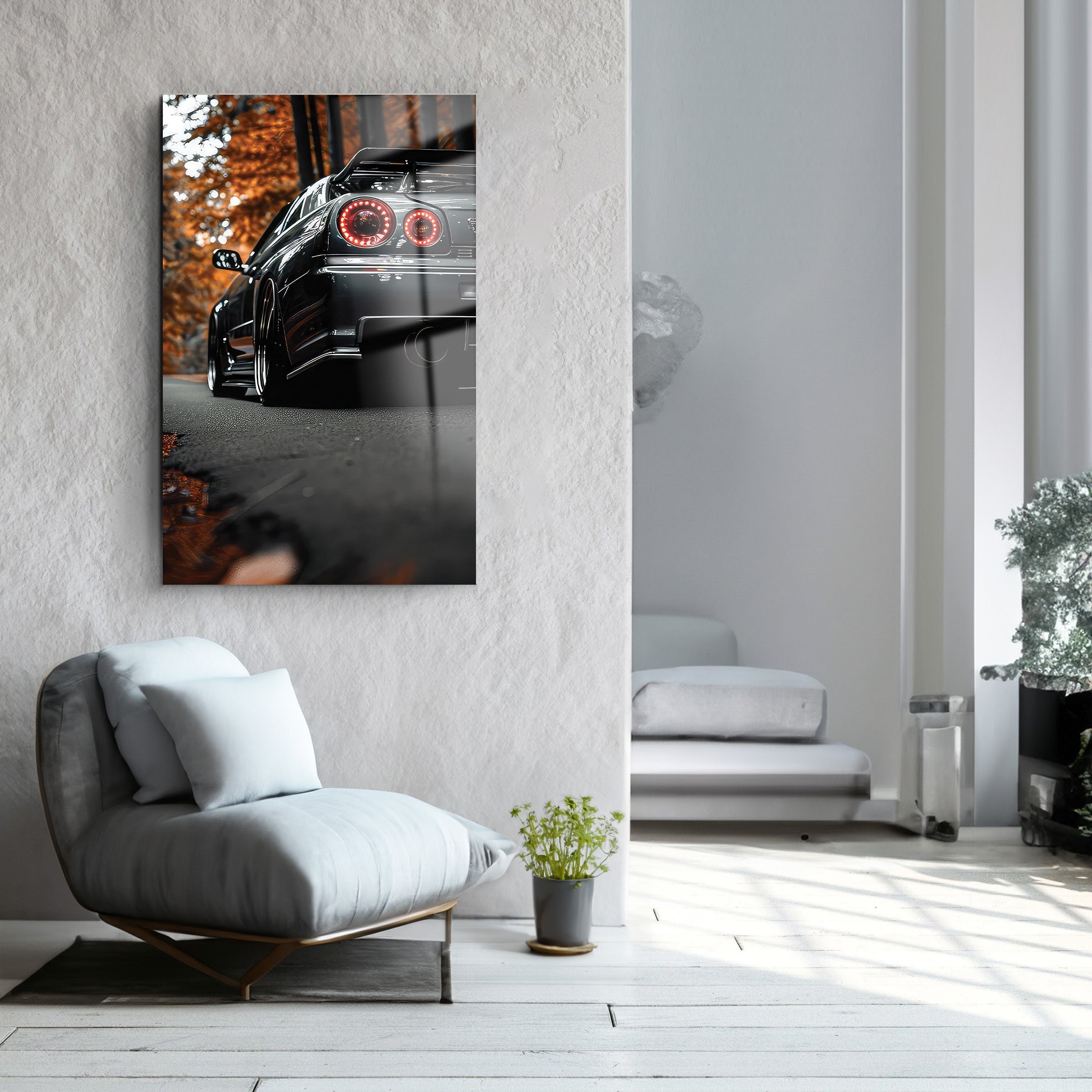 GTR in Forest | Glass Wall Art