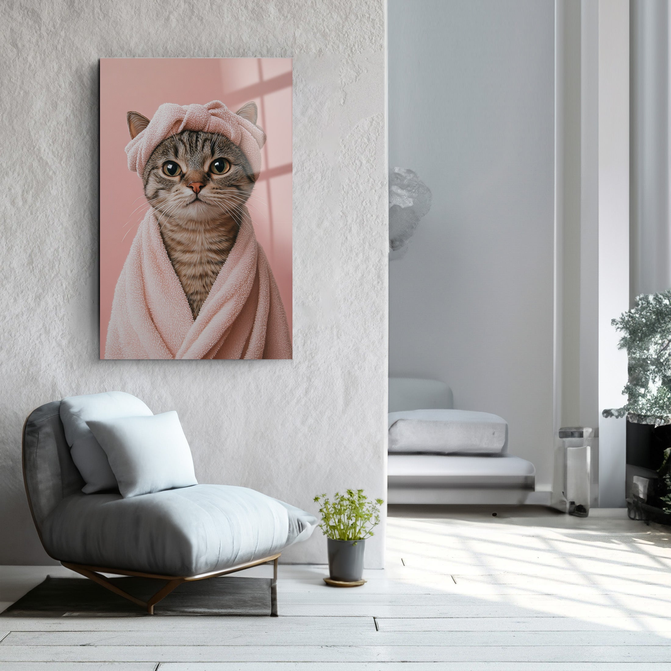 Skincare Cat | Glass Wall Art