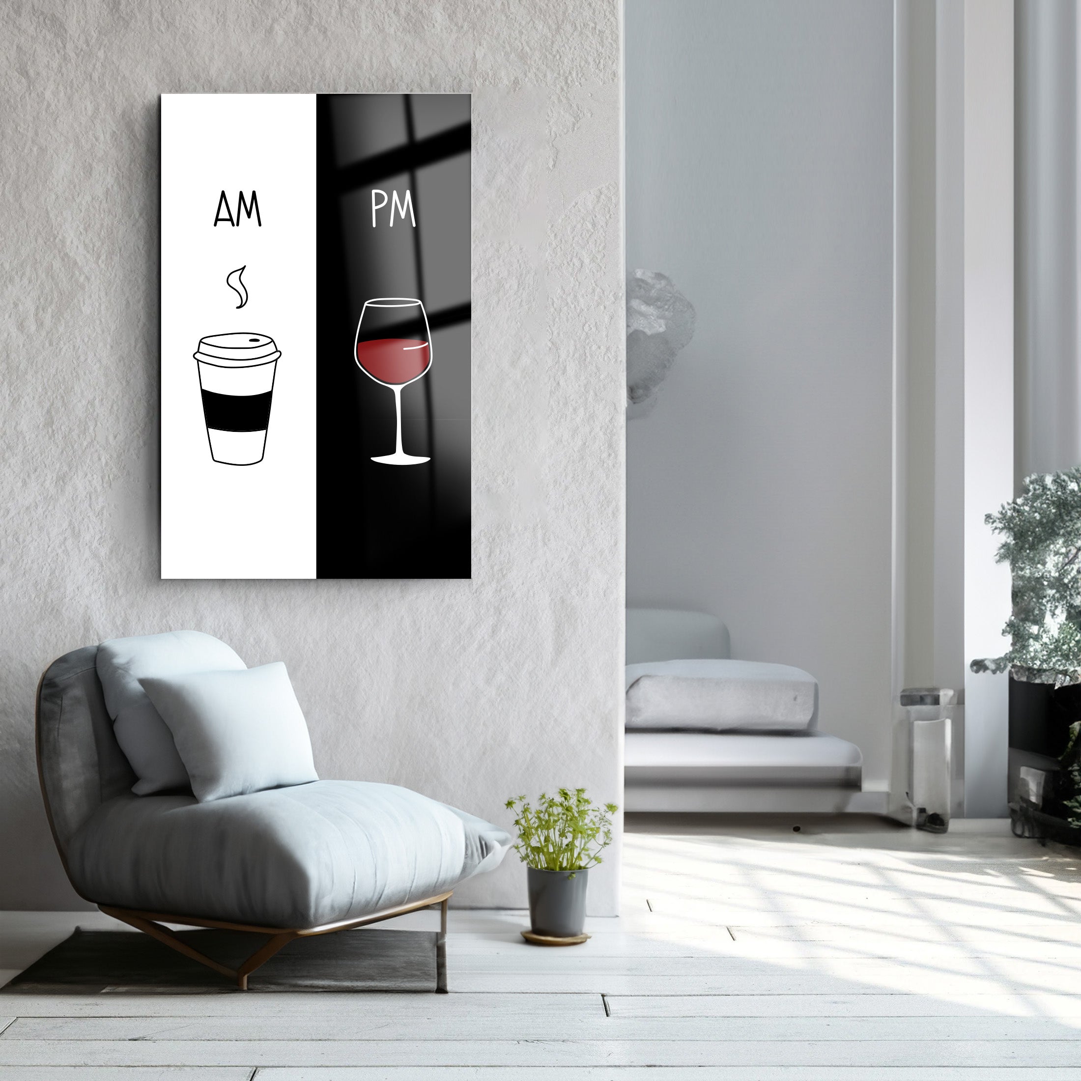 Coffee and Wine | Glass Wall Art