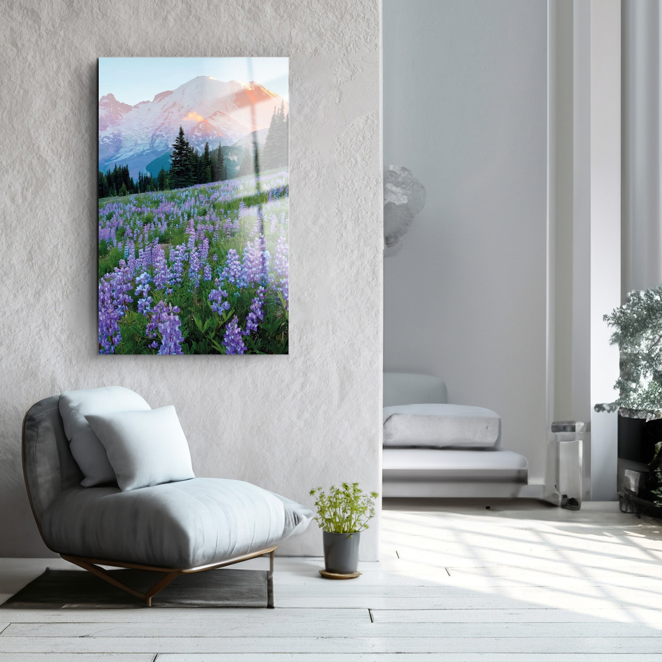 Lavender Garden | Glass Wall Art