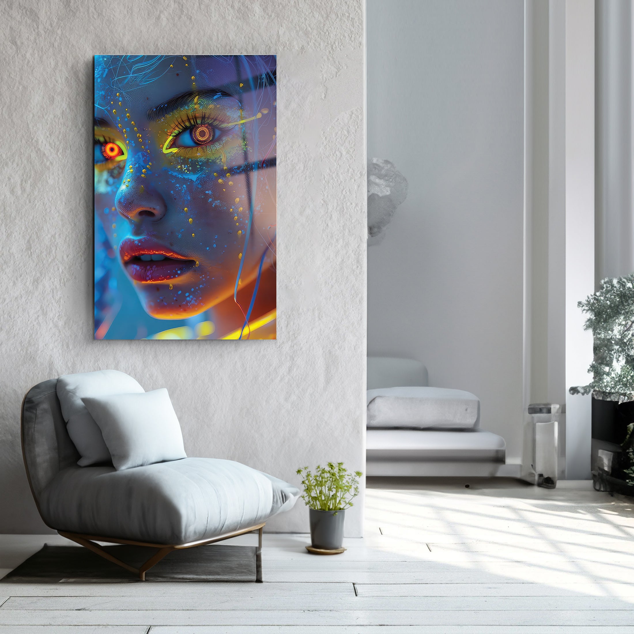 Rainbow Woman | Glass Wall Art