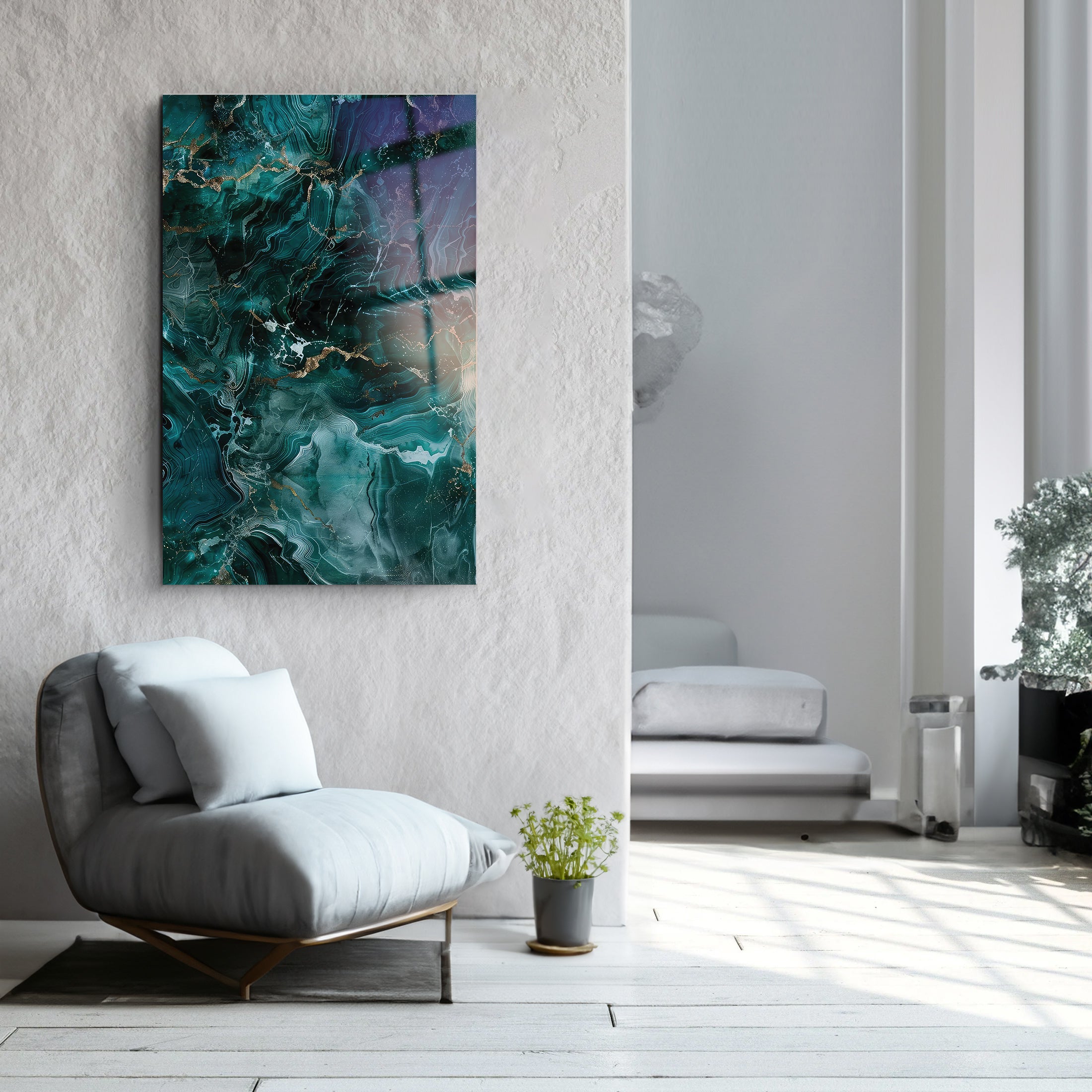 Green Surface | Glass Wall Art