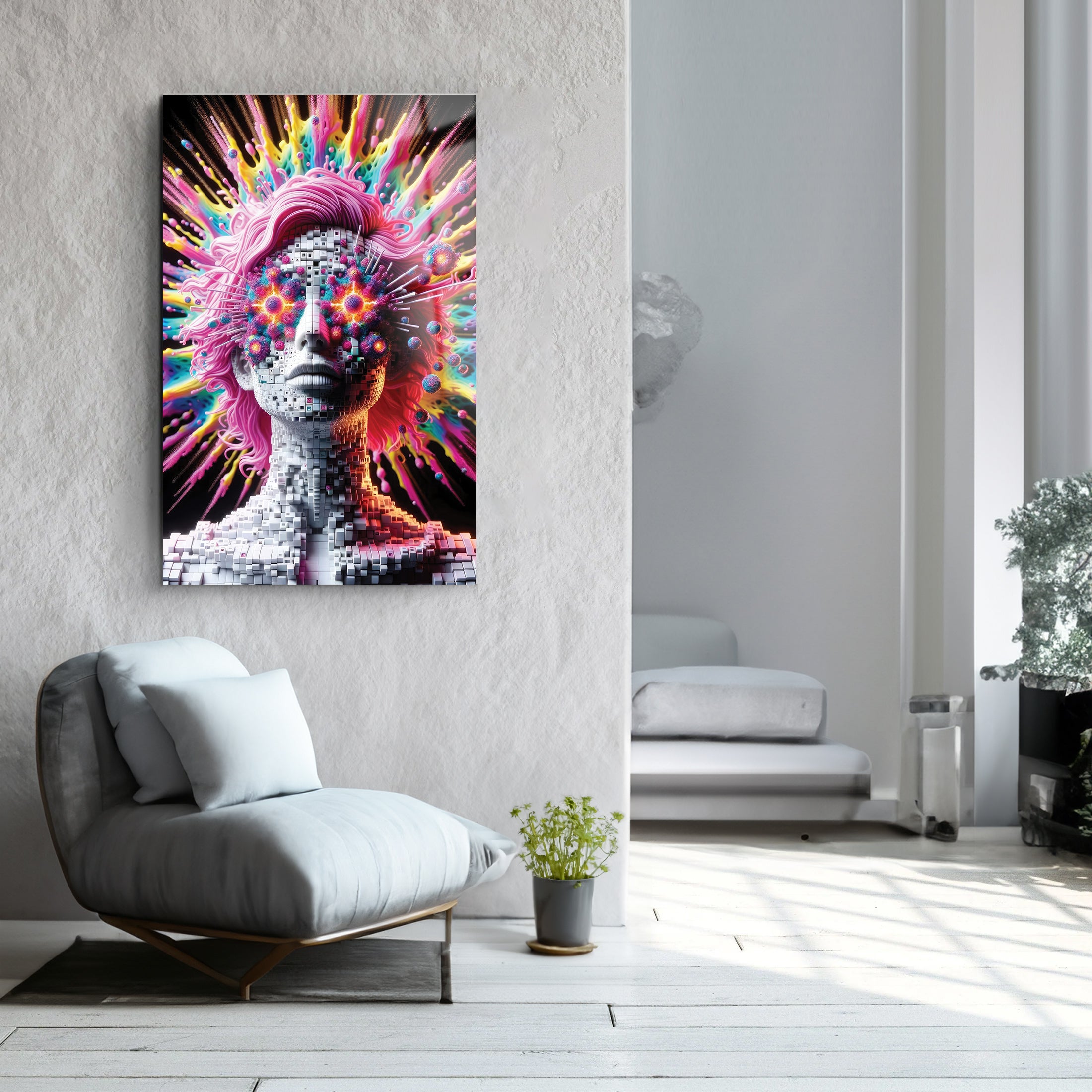 Rainbow Chaos | Glass Wall Art