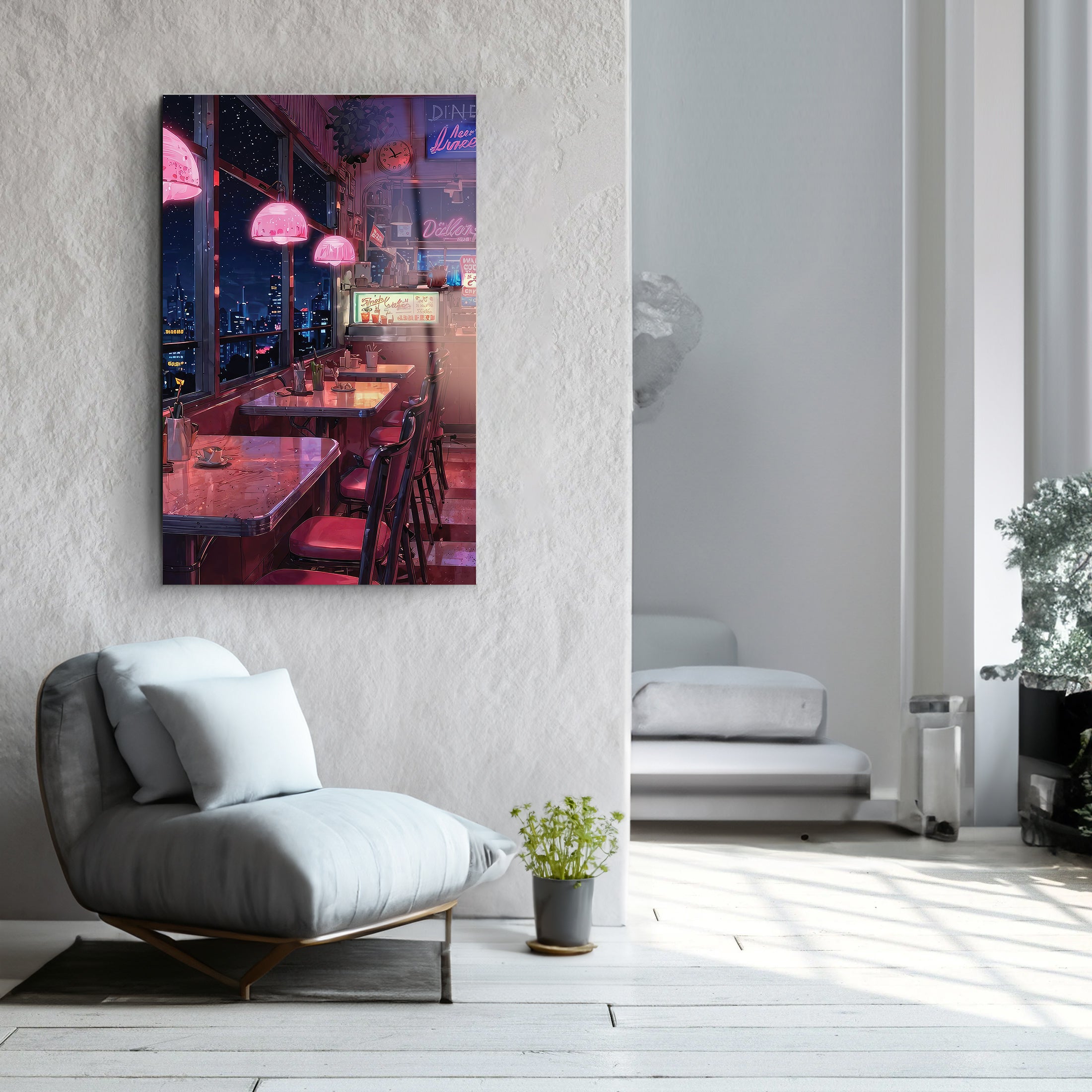 Pink Bar | Glass Wall Art