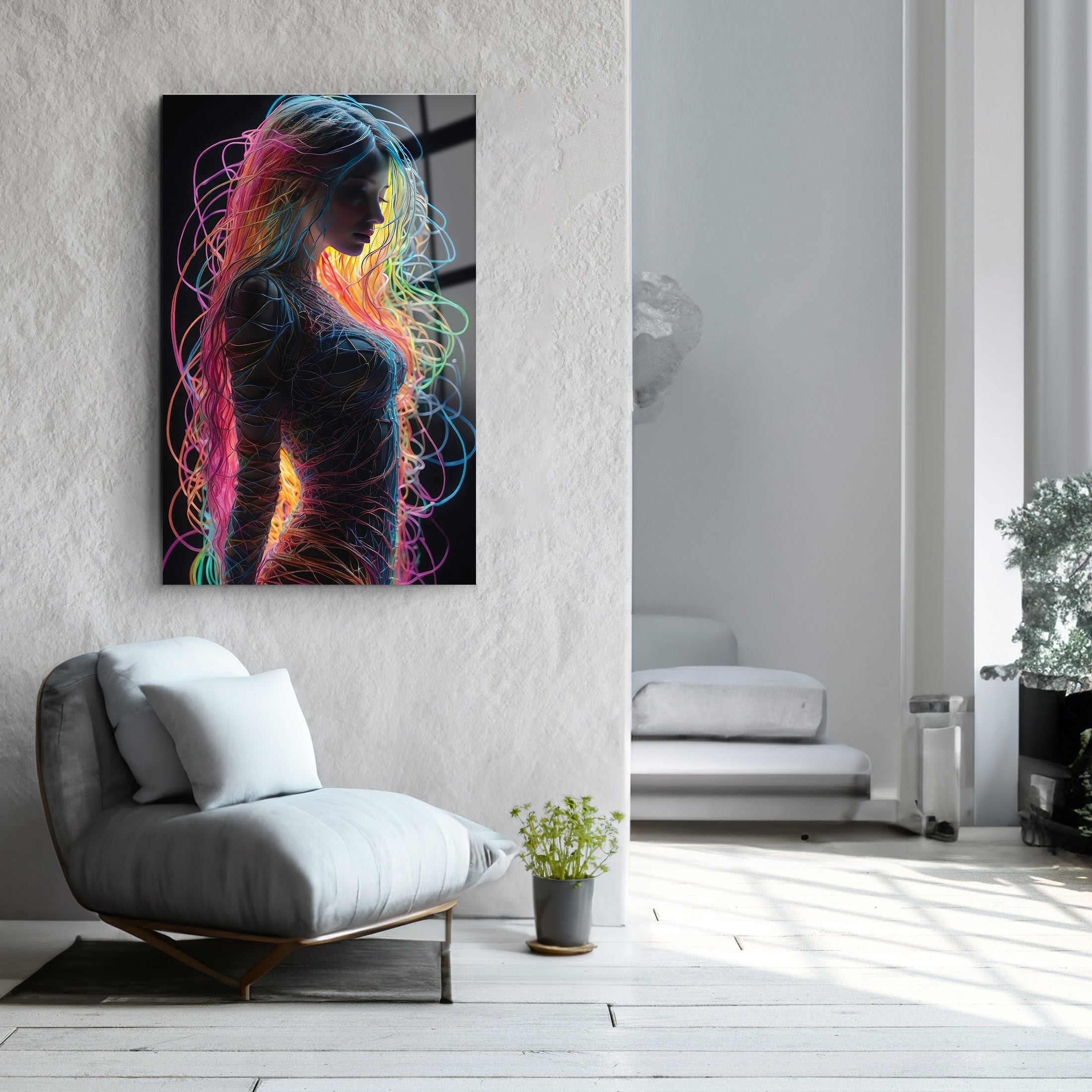 Fading Hair | Glass Wall Art