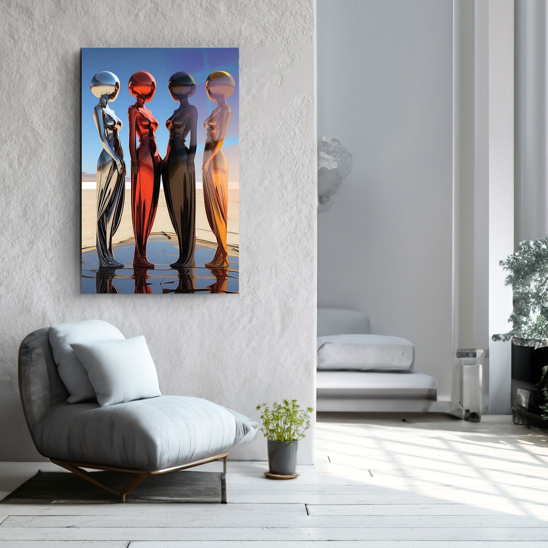 Four Woman | Glass Wall Art