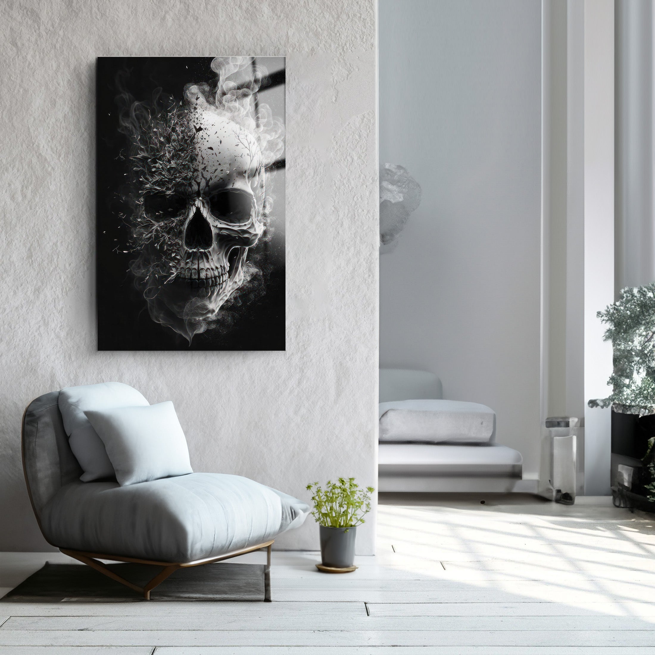 Shadow Skull | Glass Wall Art