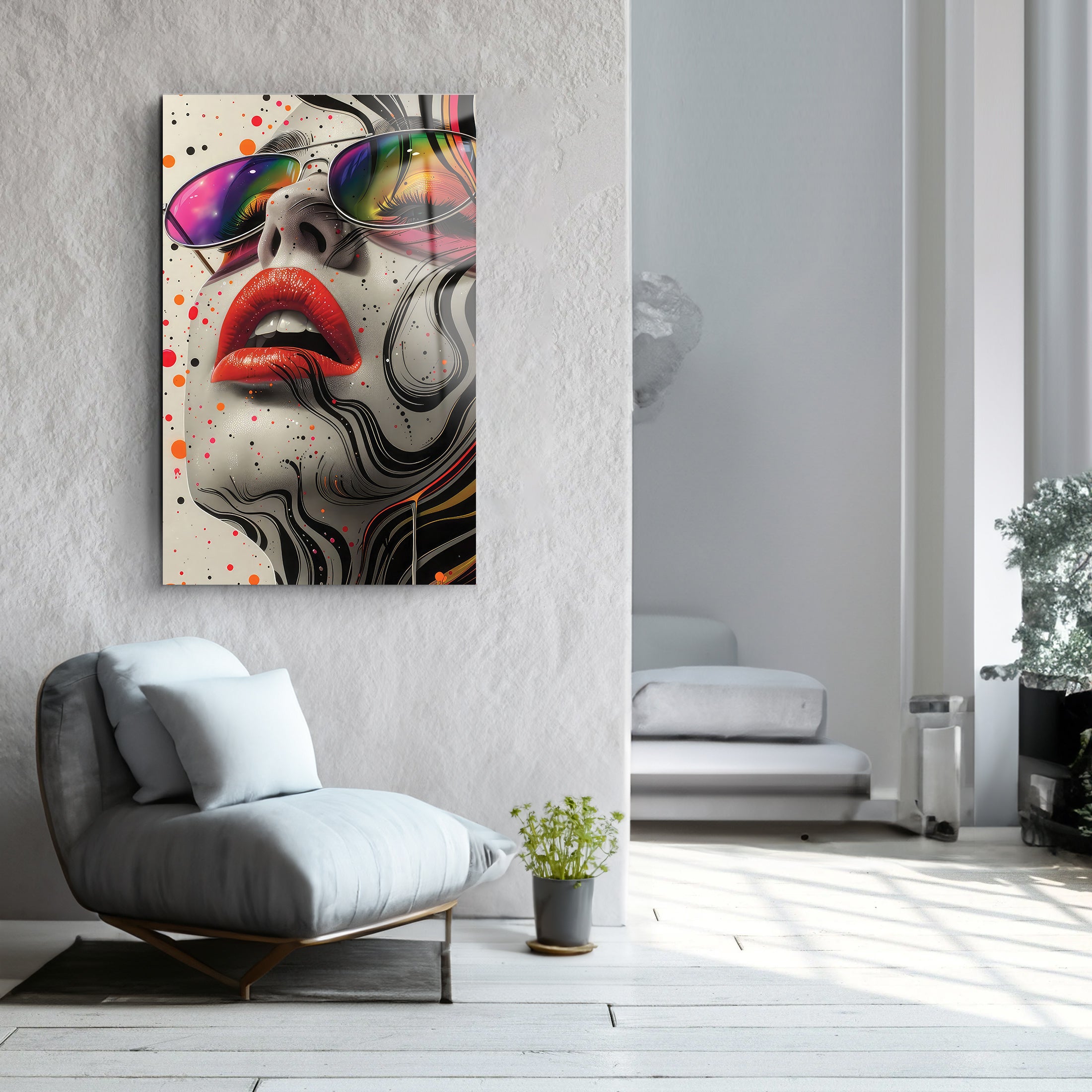 Painted Face 2 | Glass Wall Art