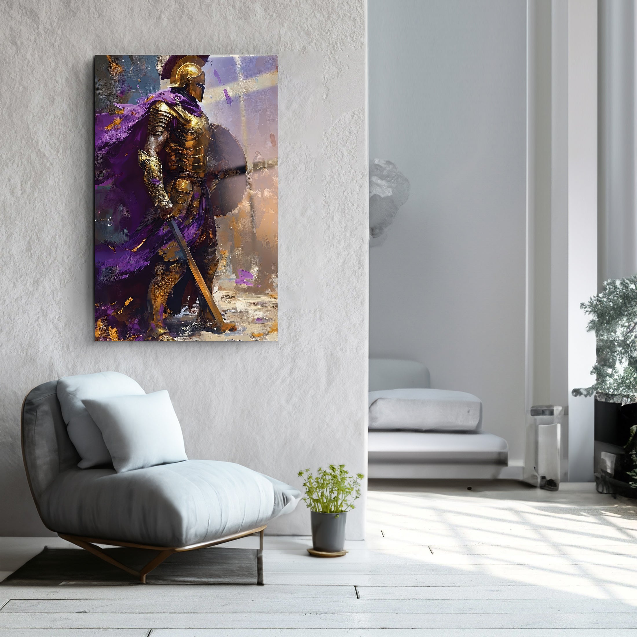 Purple Warrior | Glass Wall Art