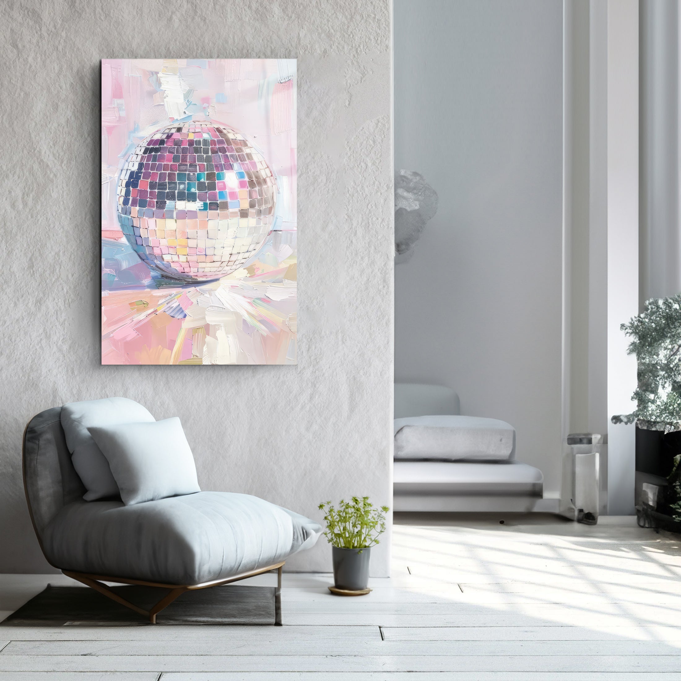 Disco Ball | Glass Wall Art