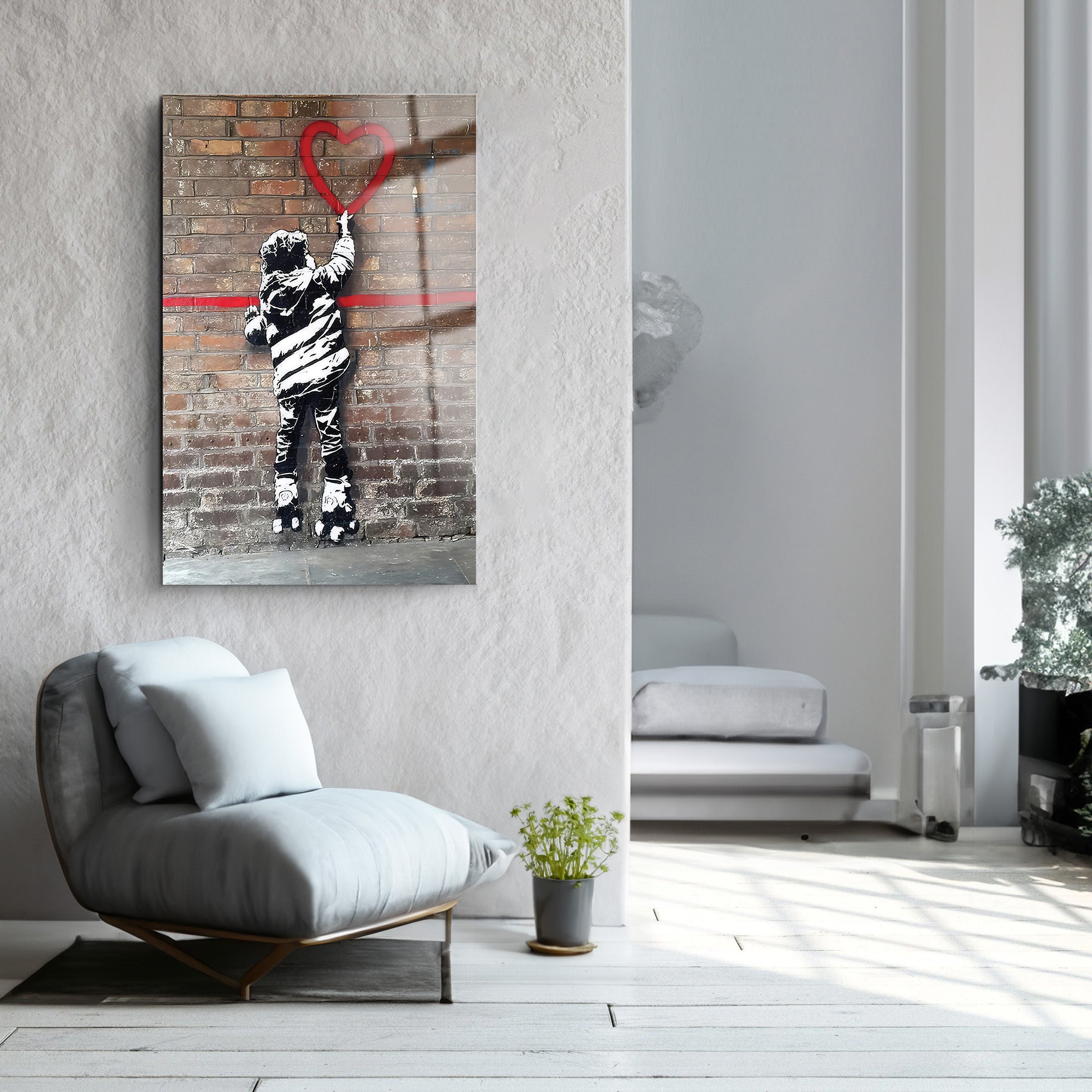 Graffiti Boy | Glass Wall Art