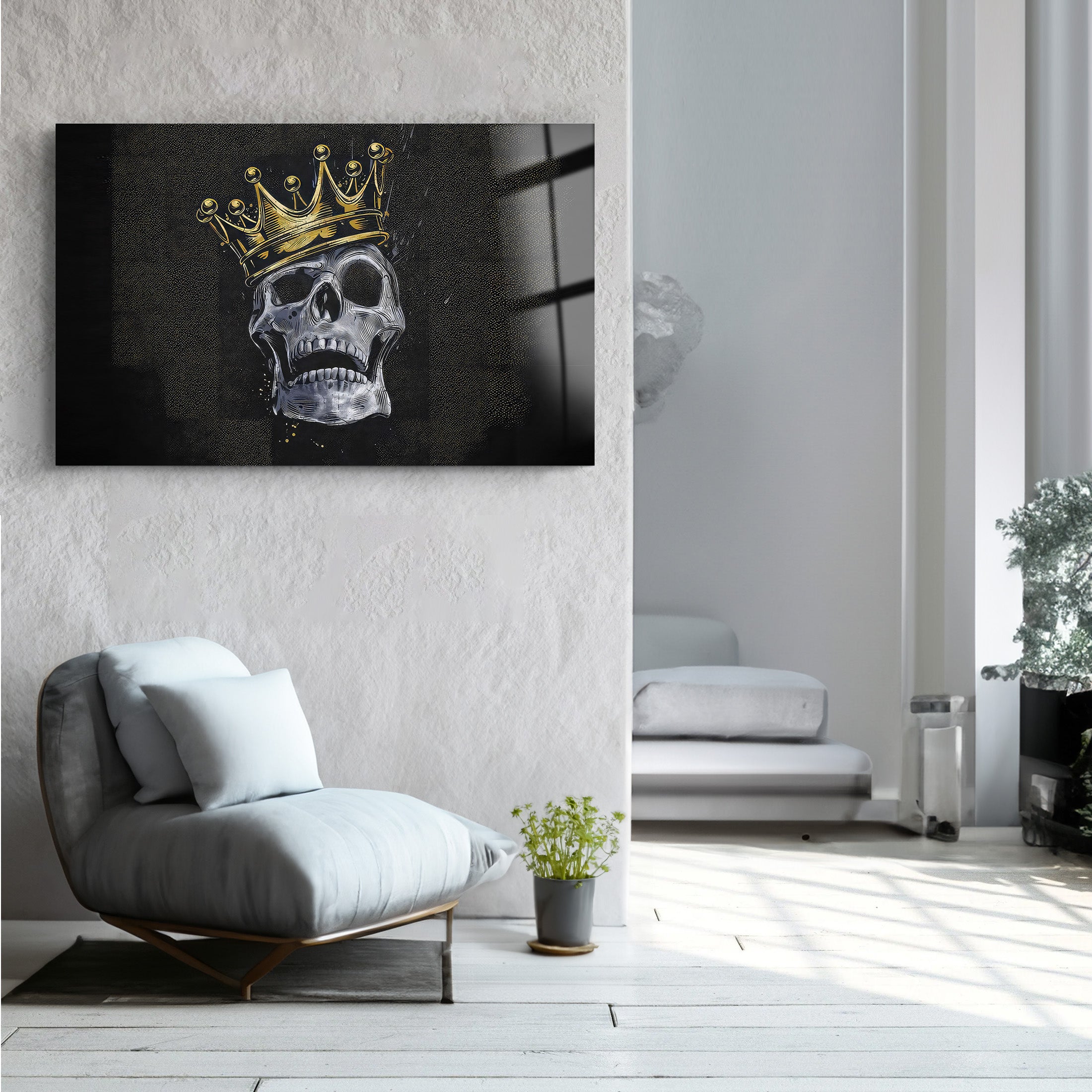 King Skull | Glass Wall Art