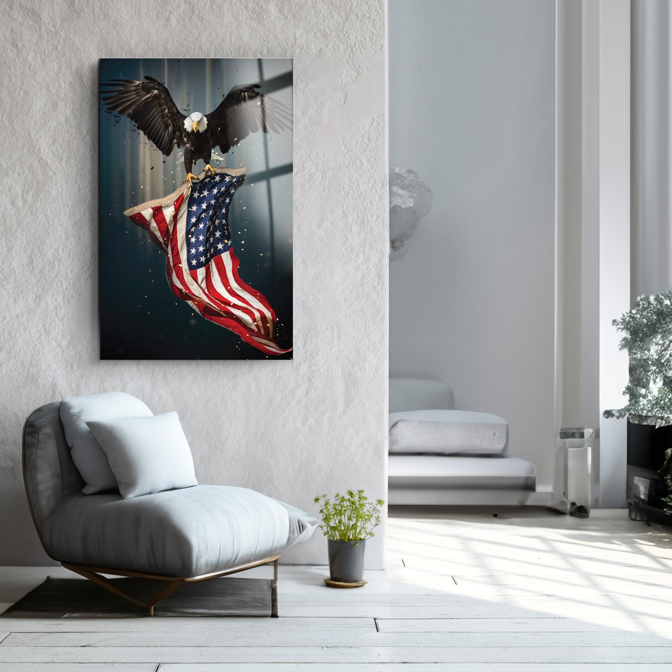 Eagle Flag | Glass Wall Art