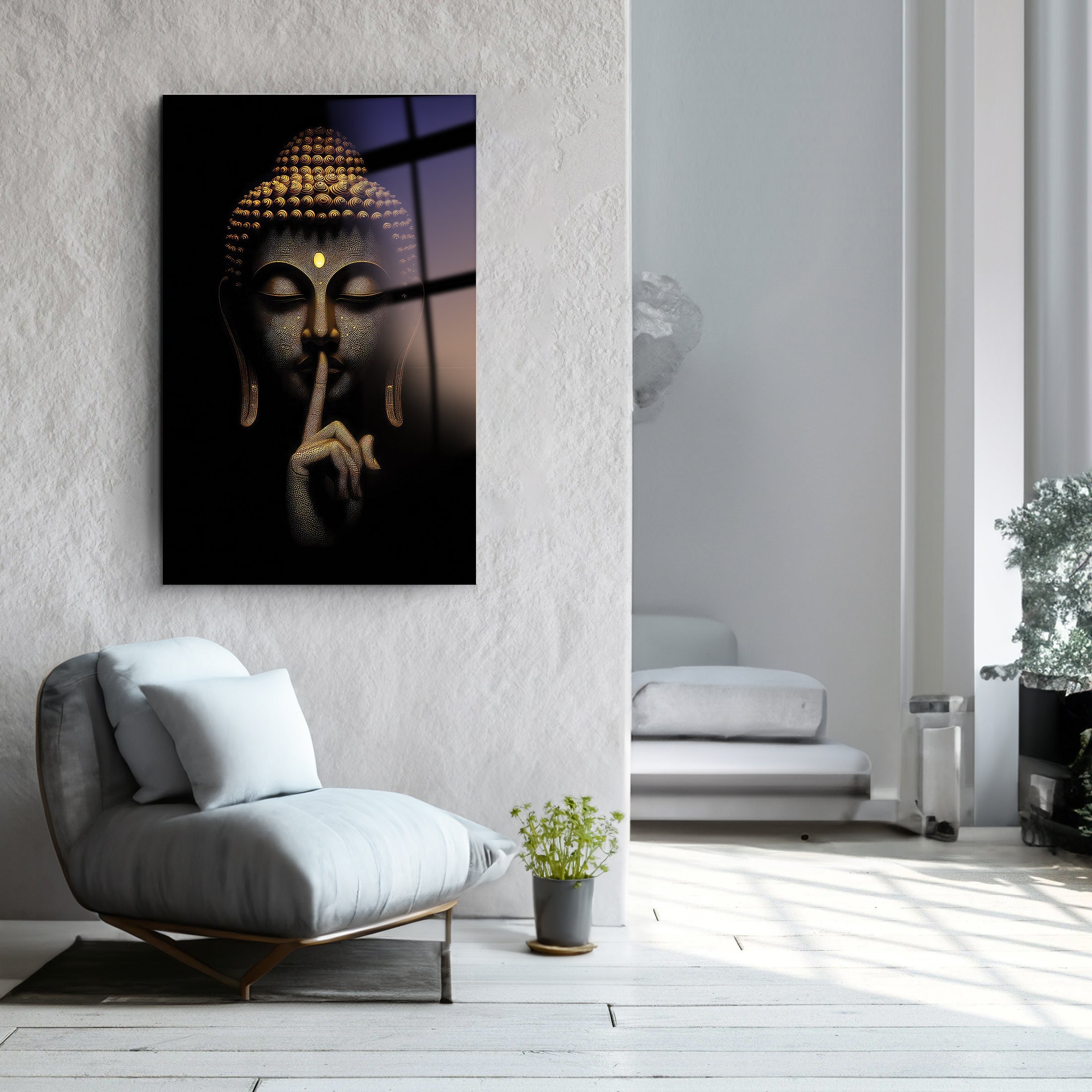 Silence Woman | Glass Wall Art