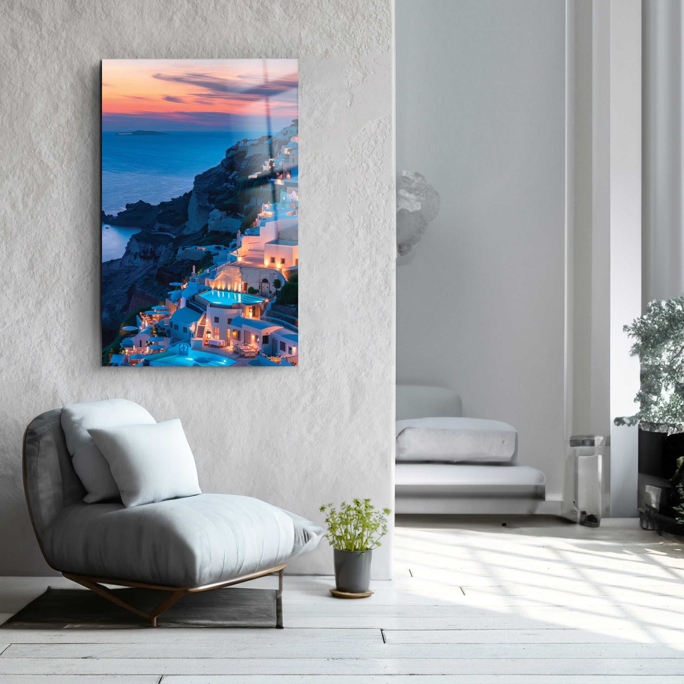 Greece Visual | Glass Wall Art