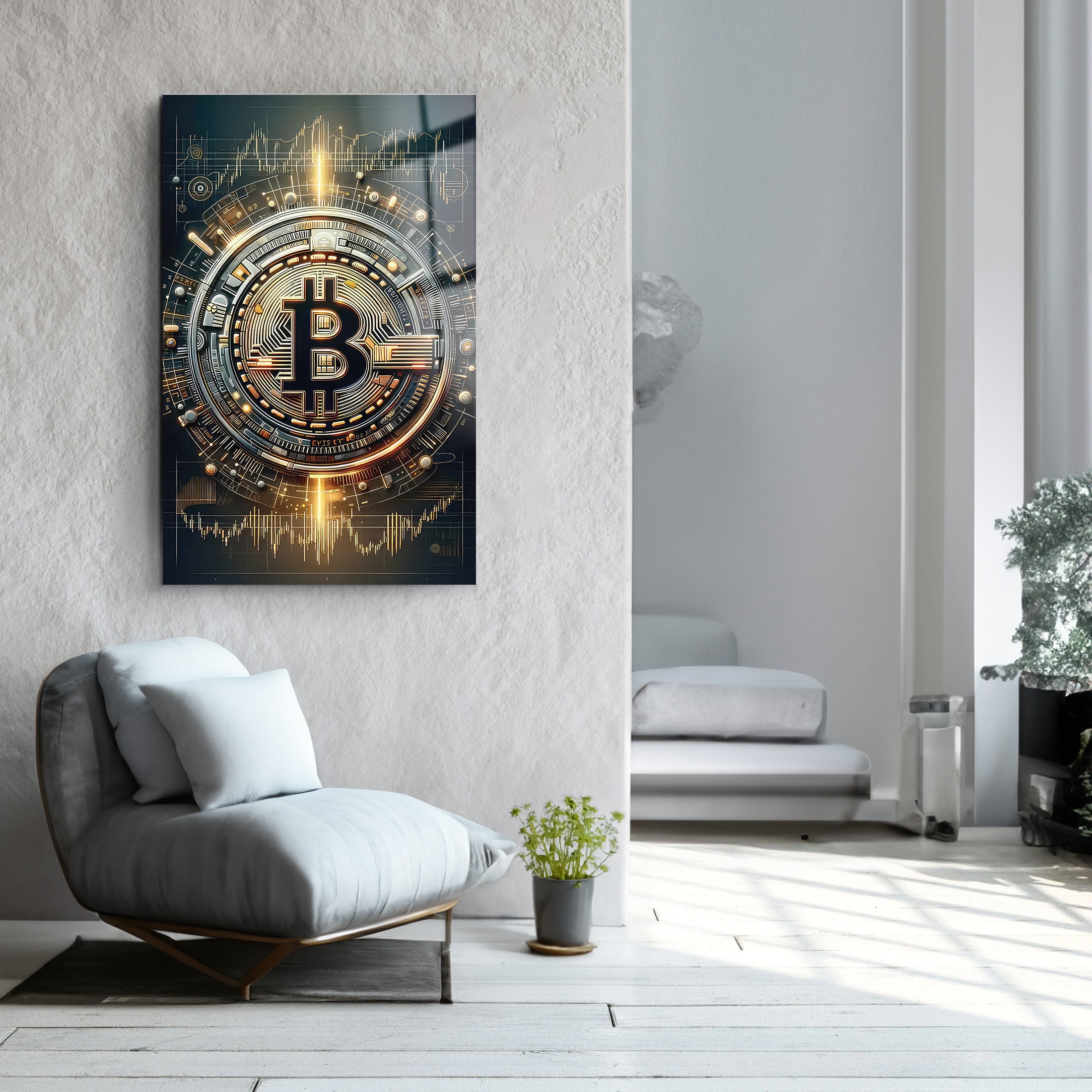 Bitcoın |  Glass Wall Art