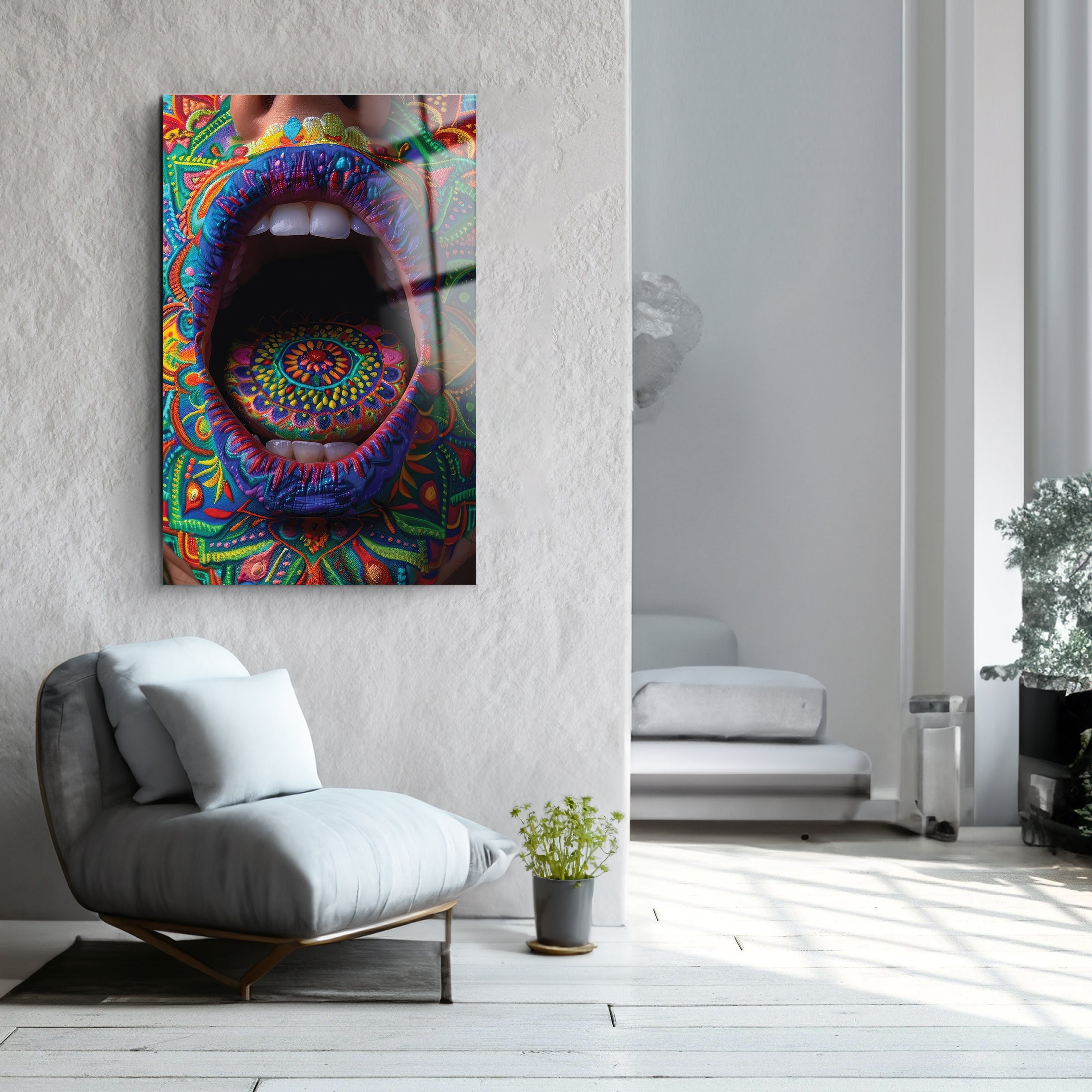 Colorful Lips | Glass Wall Art