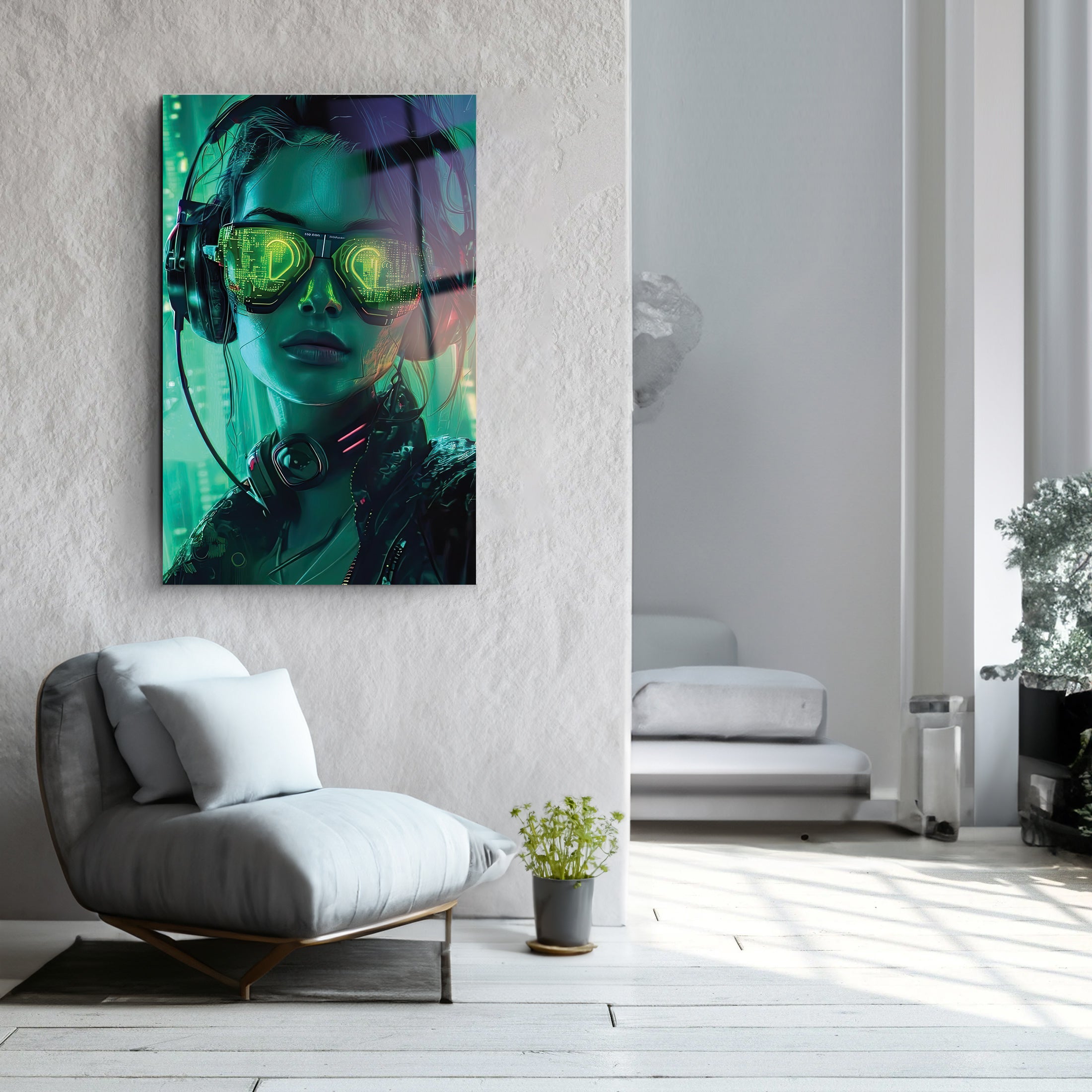 Techno DJ | Glass Wall Art