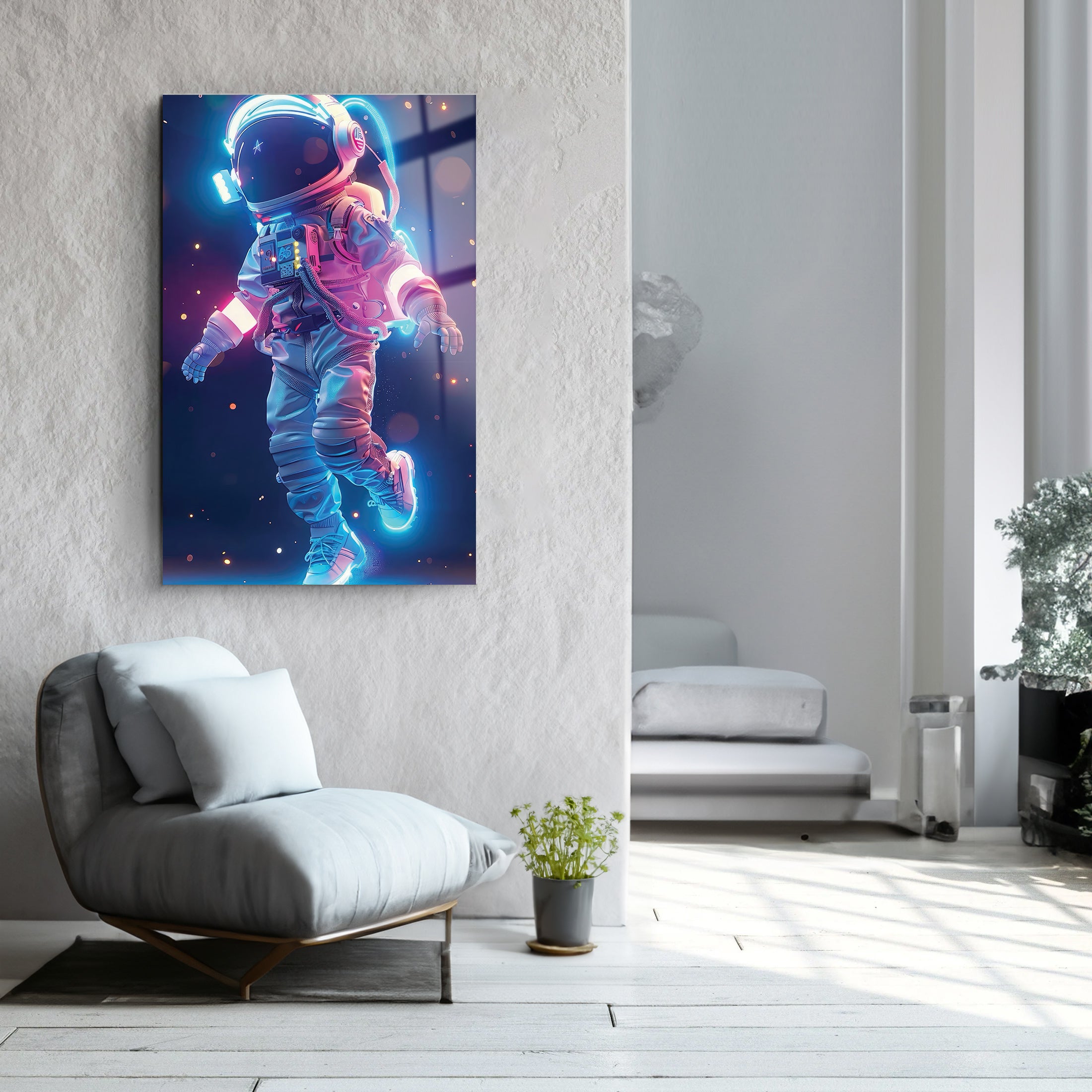 Astronaut Music | Glass Wall Art