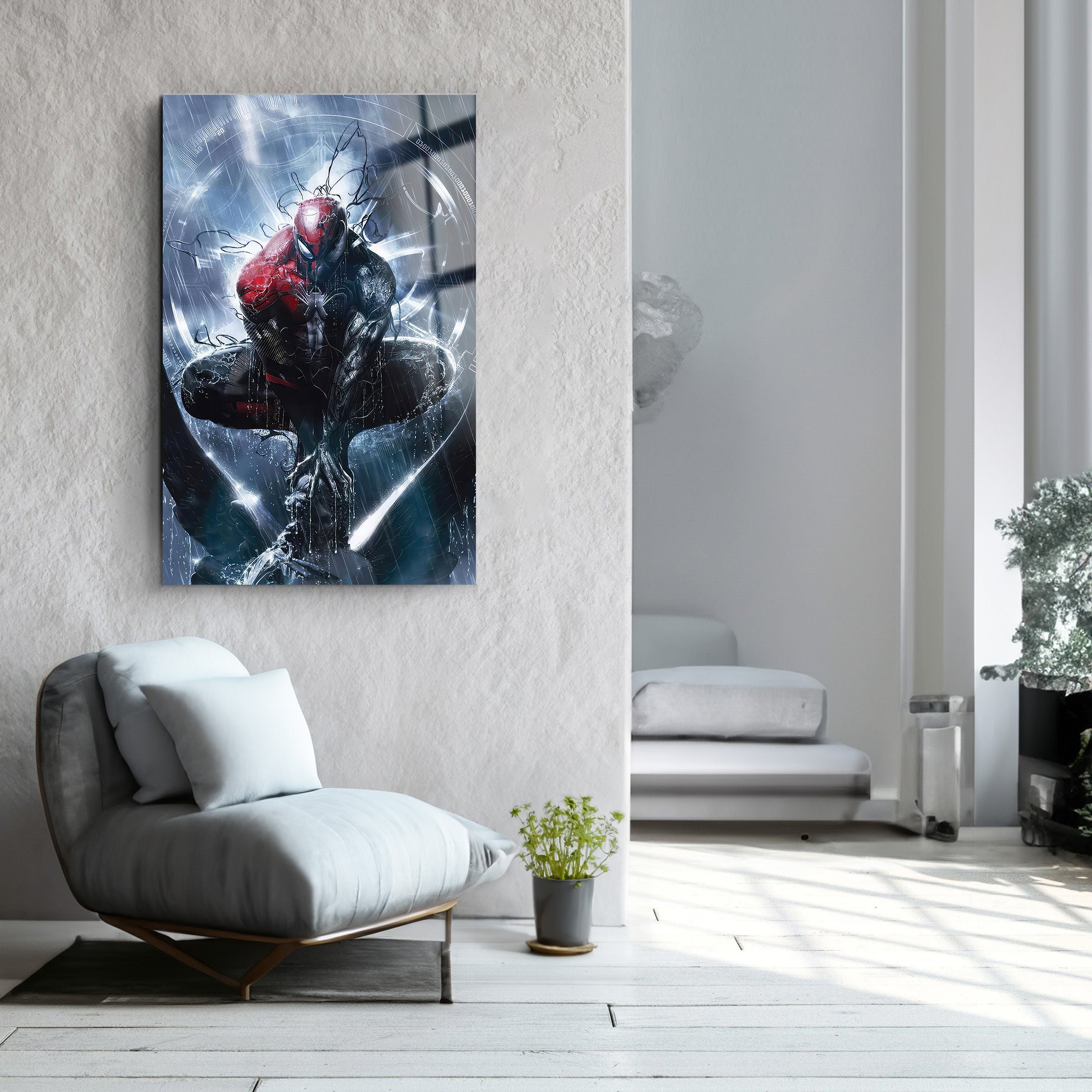 Venom vs Spiderman | Glass Wall Art