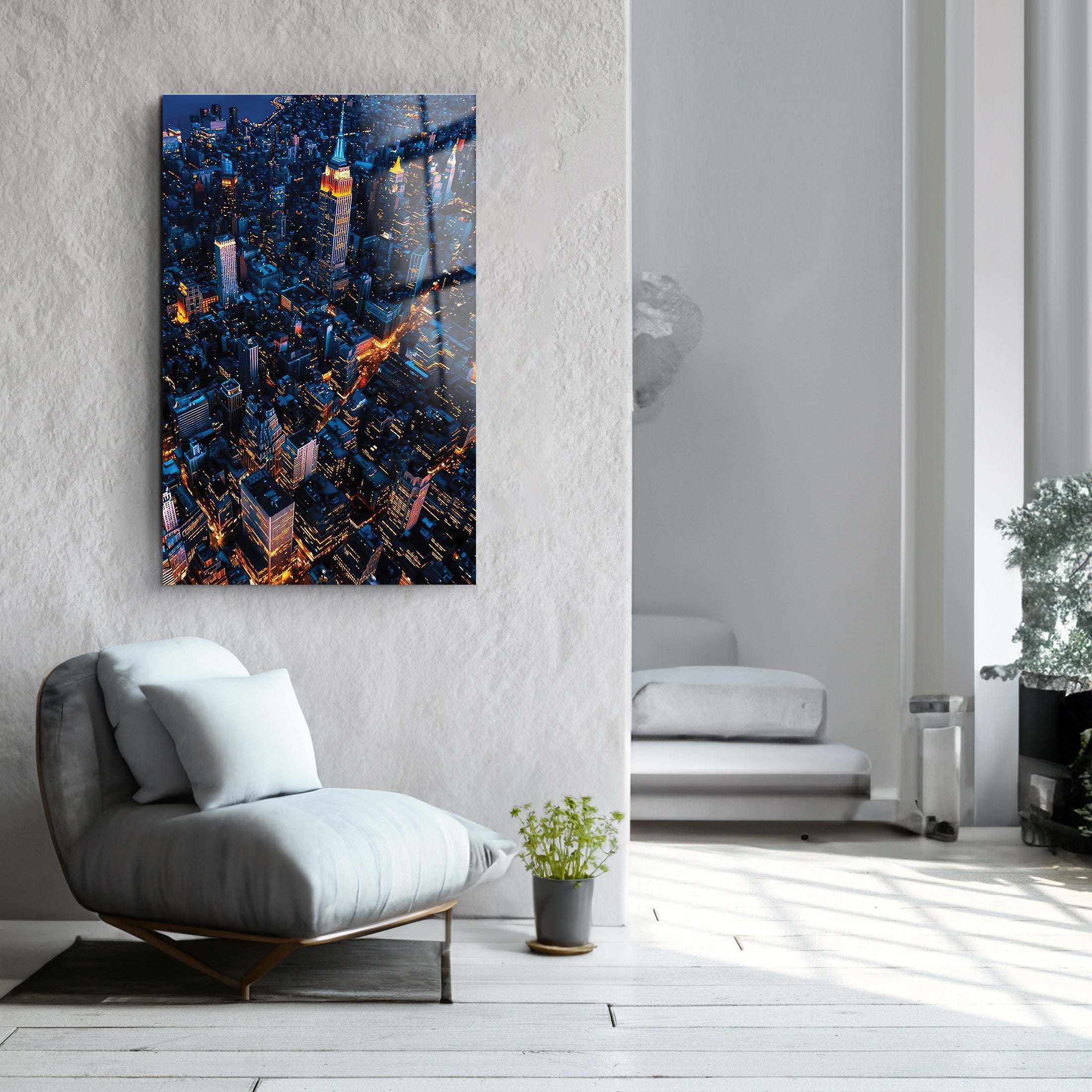 Sparkling City |  Glass Wall Art