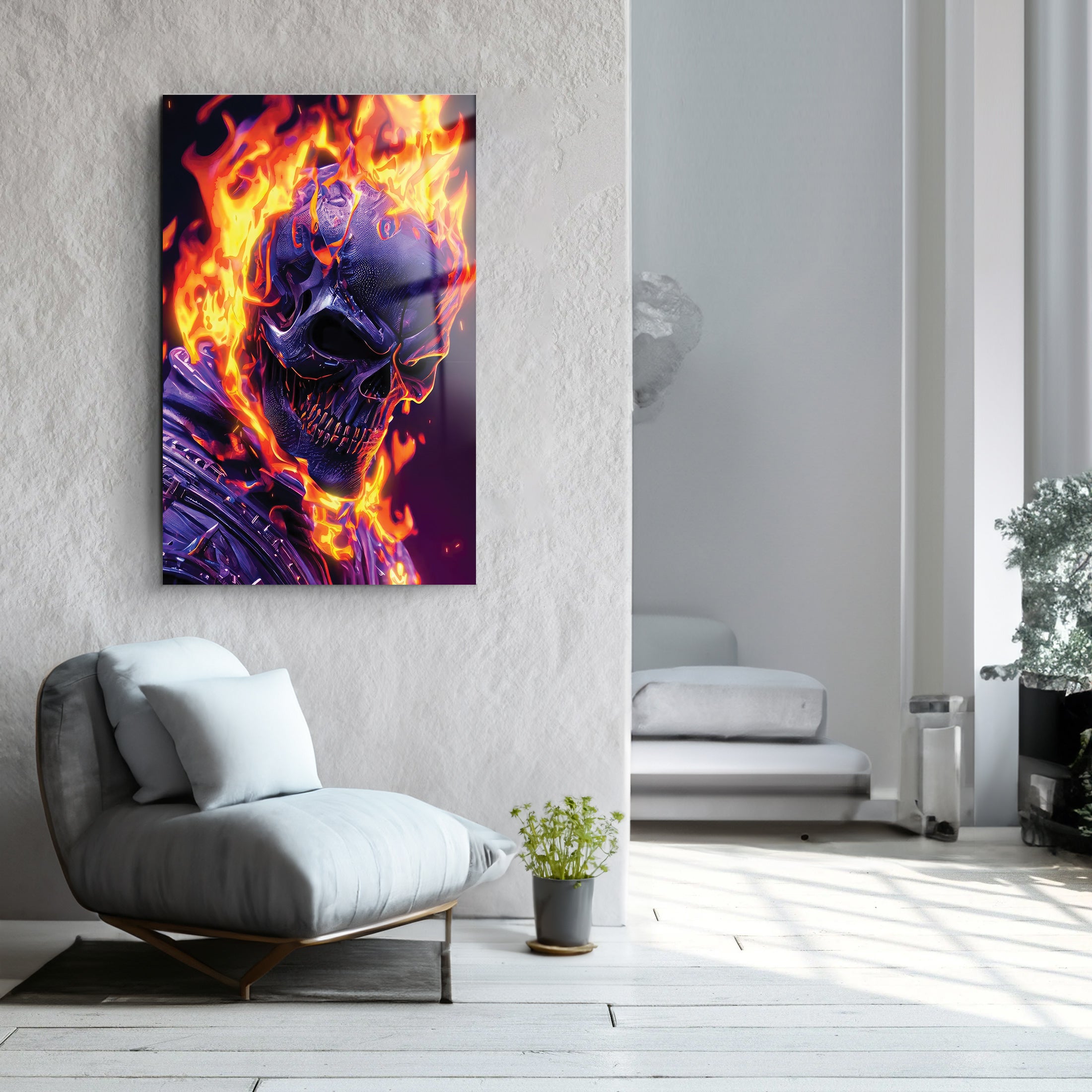 Ghost riding | Glass Wall Art