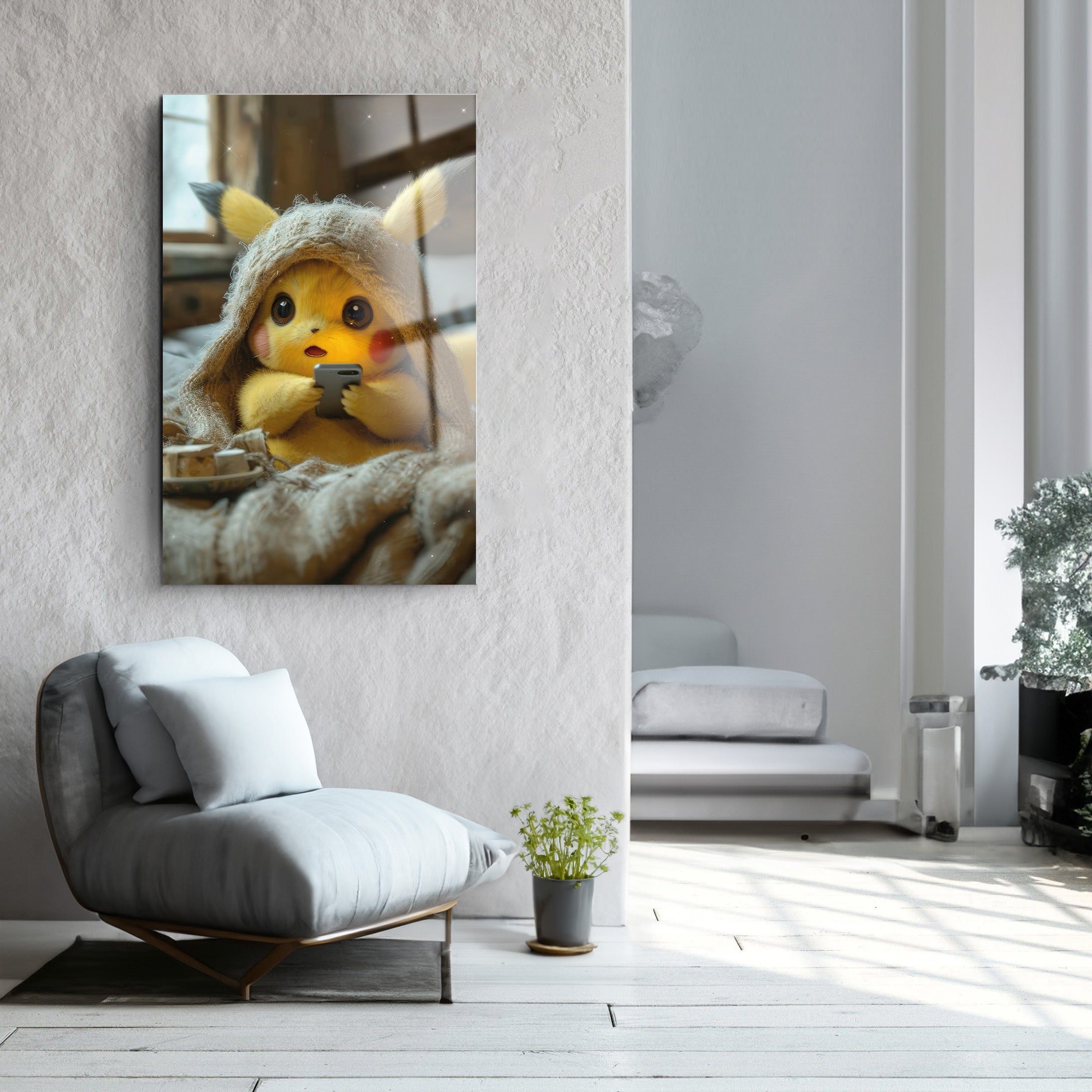 Sleepy Pika | Glass Wall Art