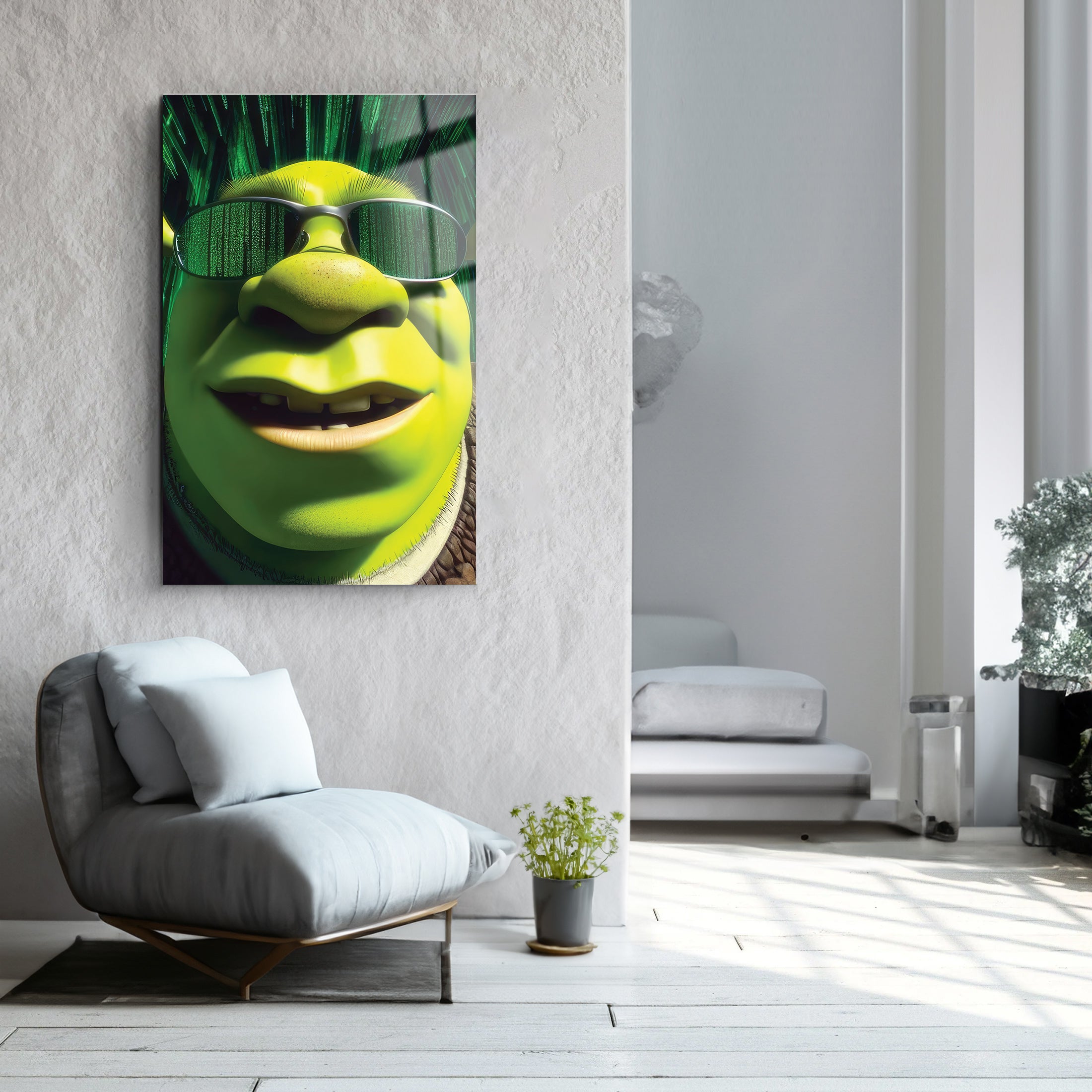 Green Ogre | Glass Wall Art