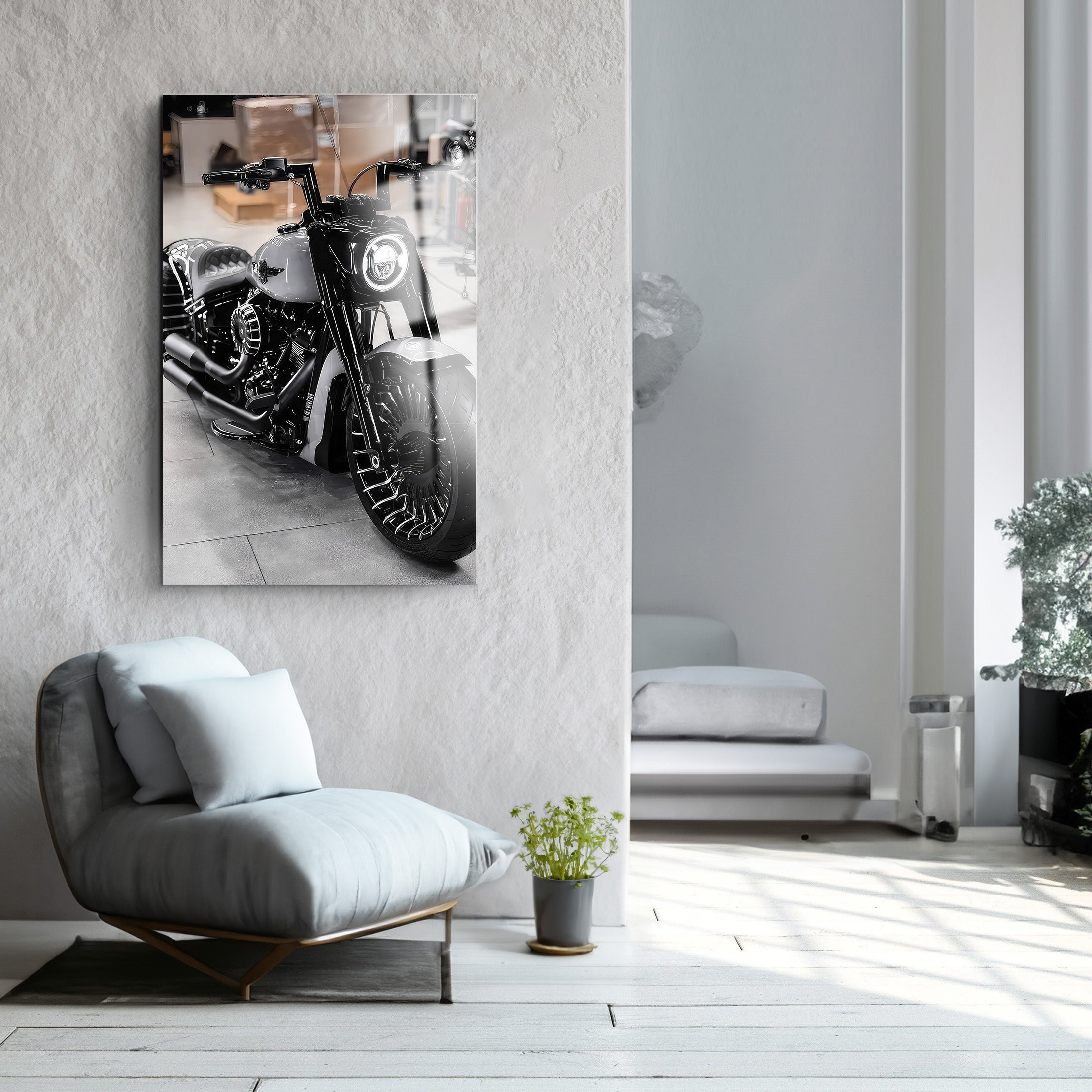 Davidson Motorcycle | Glass Wall Art