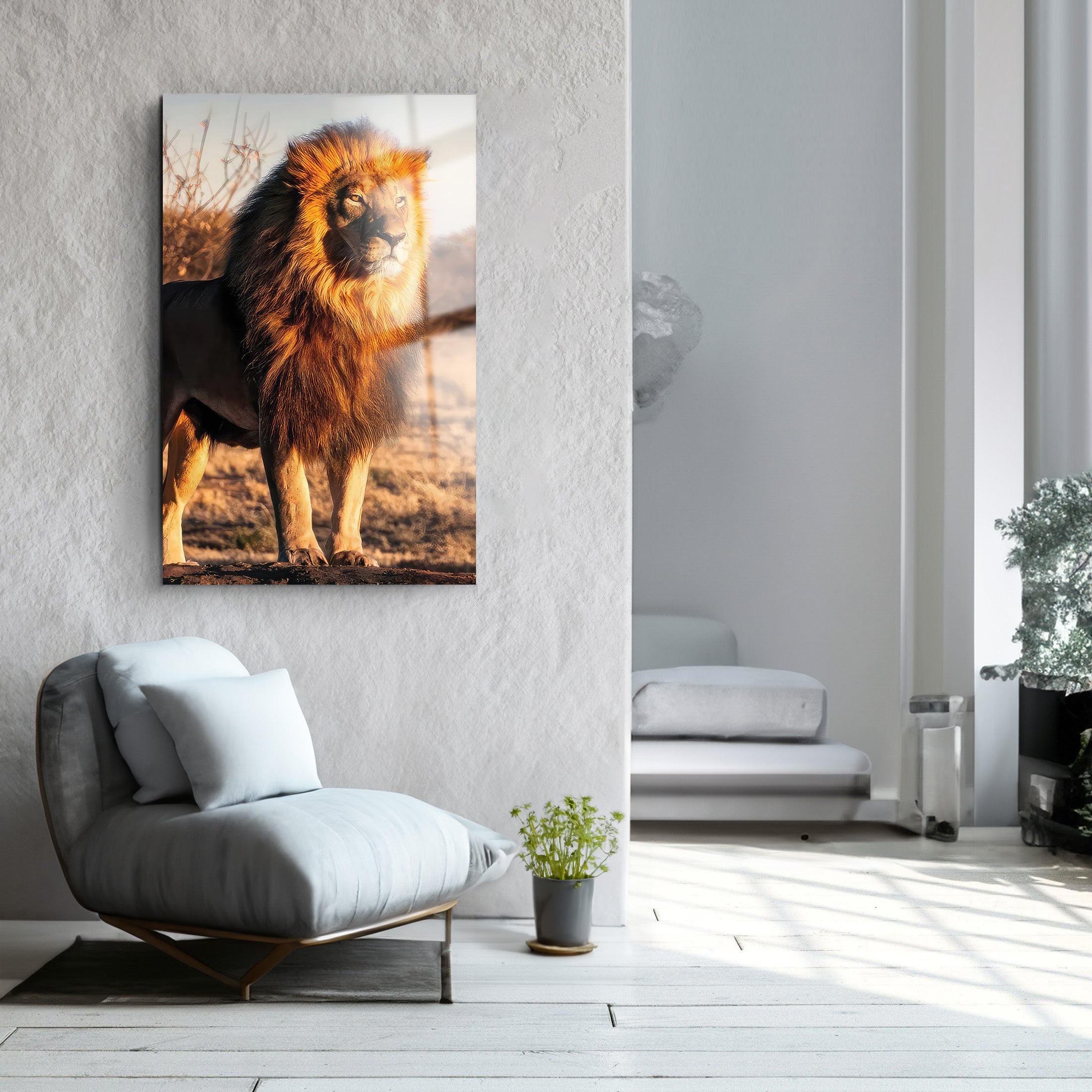 Lion | Glass Wall Art