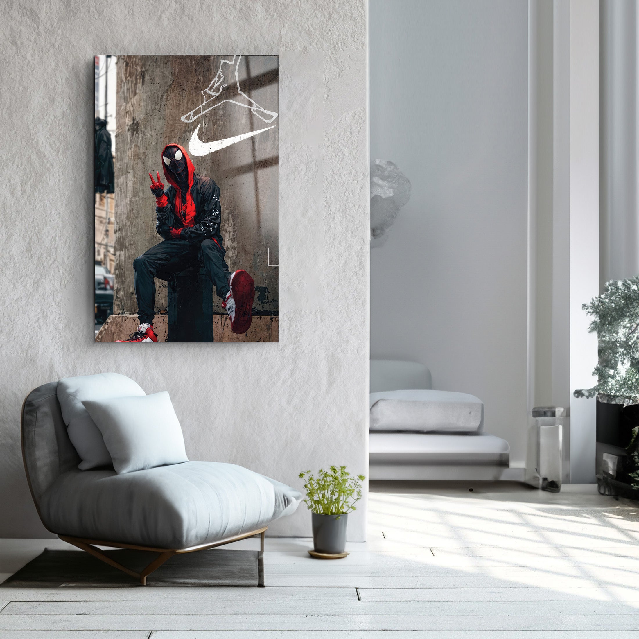 Chill Guy Spiderman | Glass Wall Art