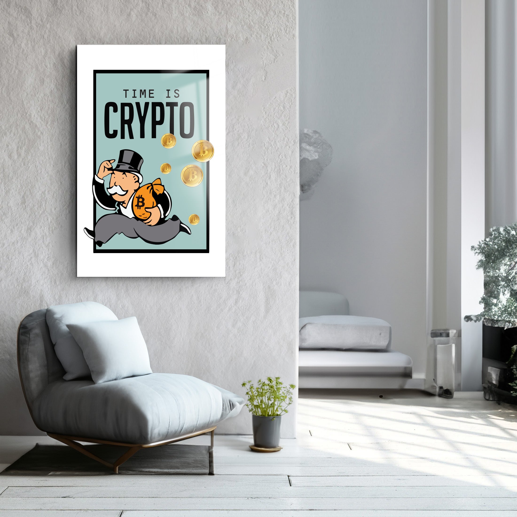 Crypto Man | Glass Wall Art