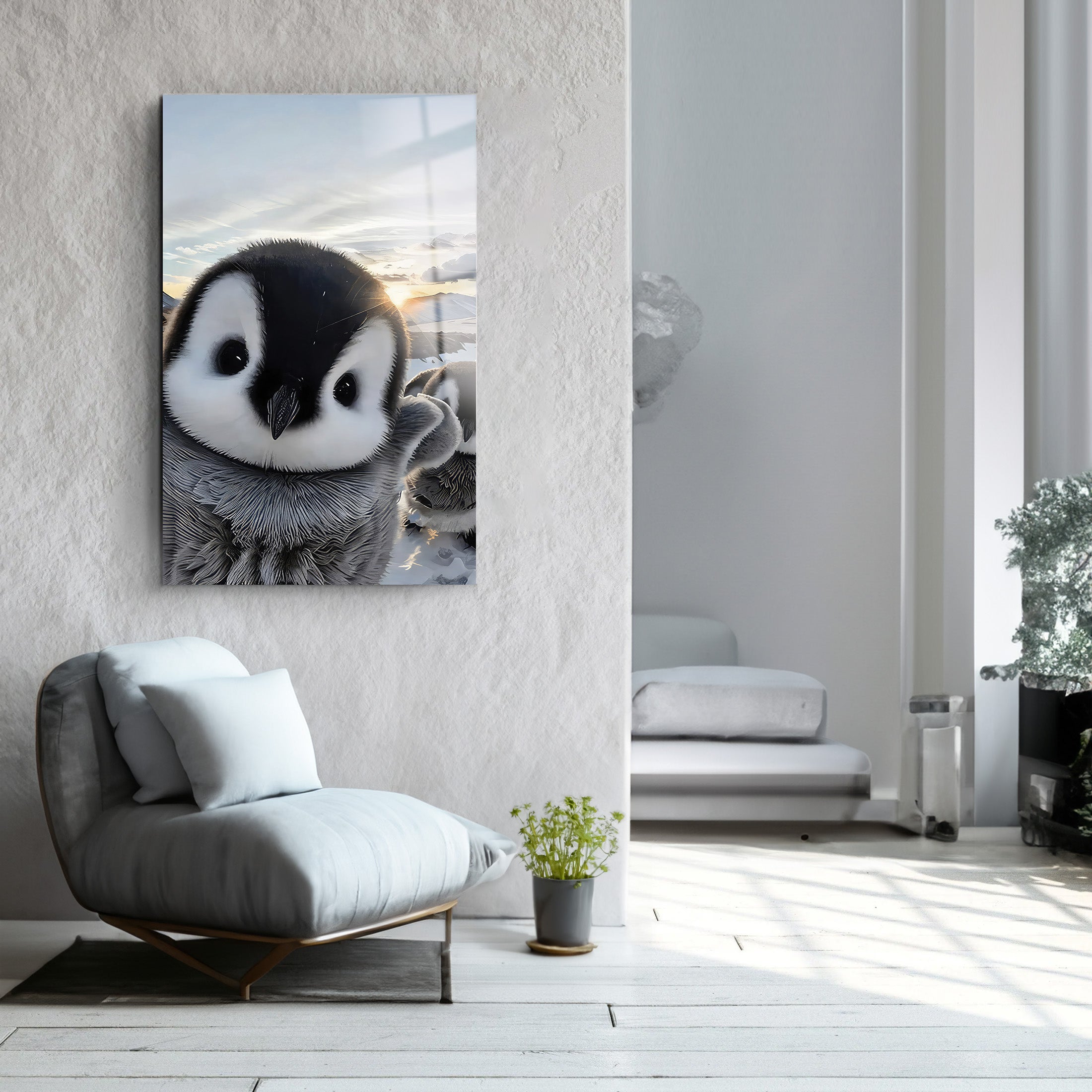 Penguin | Glass Wall Art