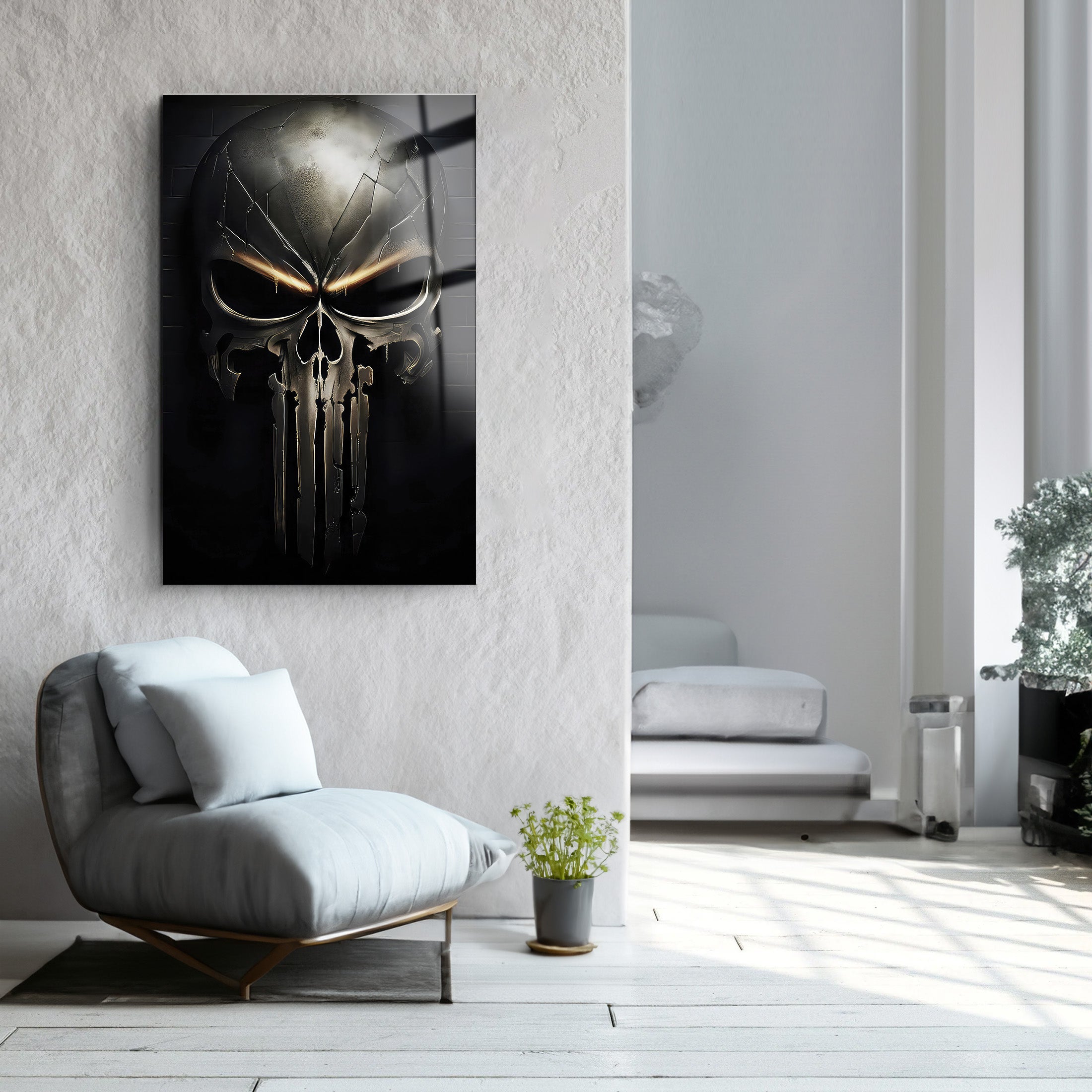 Skull Punisher  | Glass Wall Art